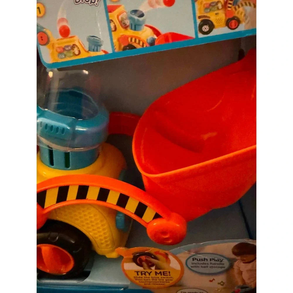VTech Pop-a-Balls Push and Pop Bulldozer Toddler Learning Toy Yellow 12-36M